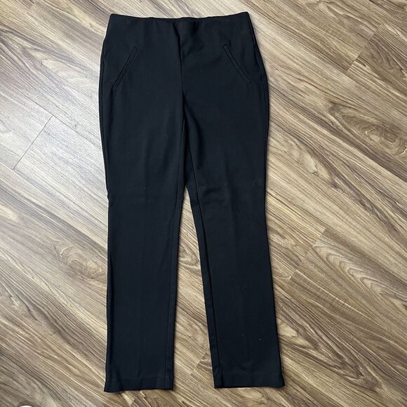 Chico's Size 00 US XS 2 Fabulously Slimming Ponte Pull On Slim Leg Pants Black - Picture 3 of 12